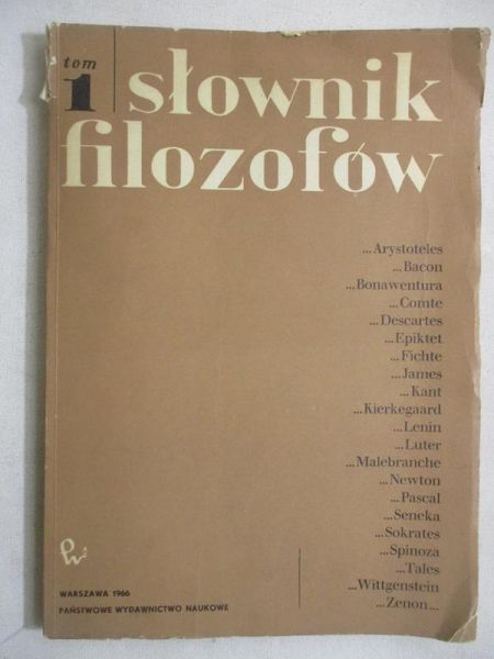 Słownik filozofów, Tom I