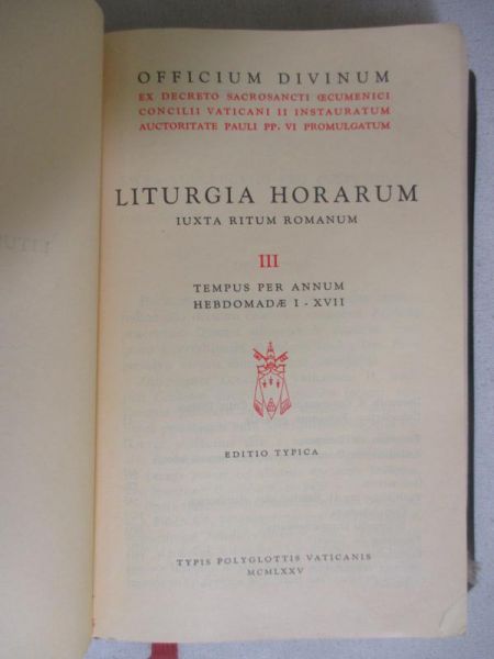 Liturgia Horarum. Iuxta Ritum Romanum, III