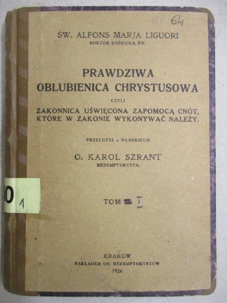 Prawdziwa Oblubienica Chrystusowa, Tom I, 1926 r.