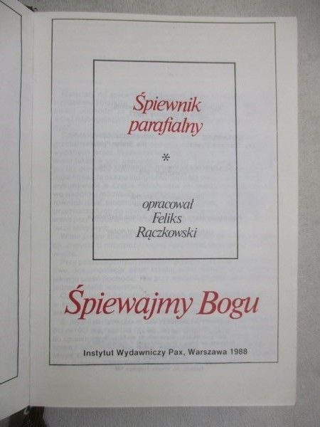 Rączkowski Feliks - Śpiewnik parafiany