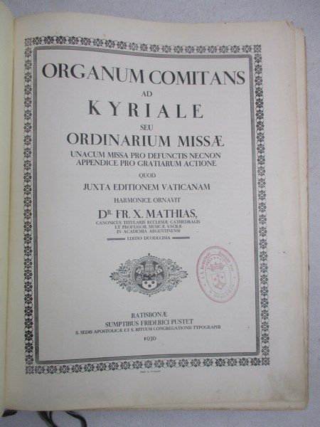 Organum comitans ad Kyriale seu Ordinarium missae, 1936 r.