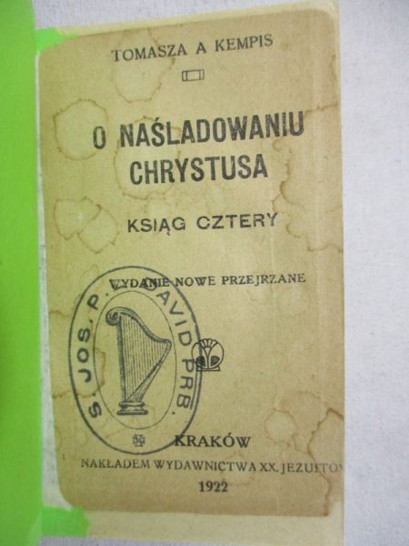 Tomsz   - O nśldowniu Chrystus, 1922 r.