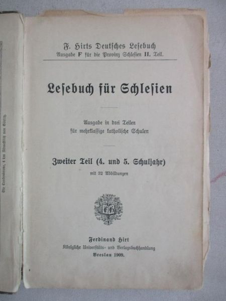 Hirts Ferdinant- Lesebuch fur schlesien, 1901 r.