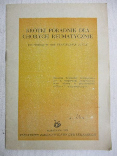 Luft Stanisław - Krótki poradnik dla chorych reumatycznie