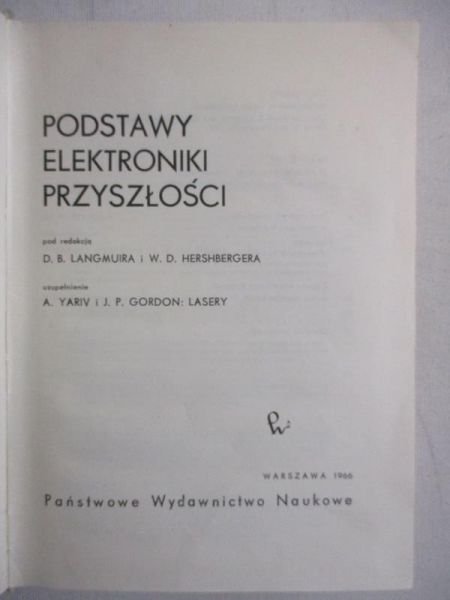 Langmuira B. -Podstawy elektroniki przyszłości