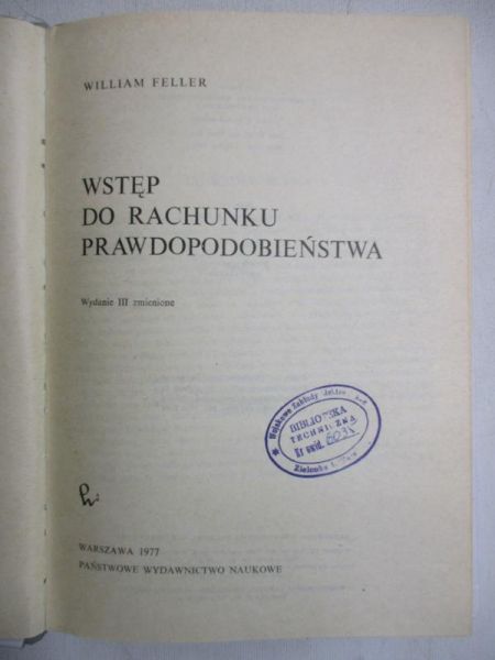 Wstęp do rachunku prawdopodobieństwa