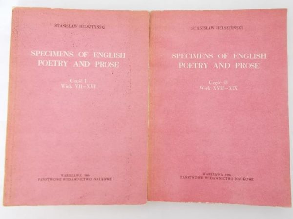 Specimens of english poetry and prose cz 1-2