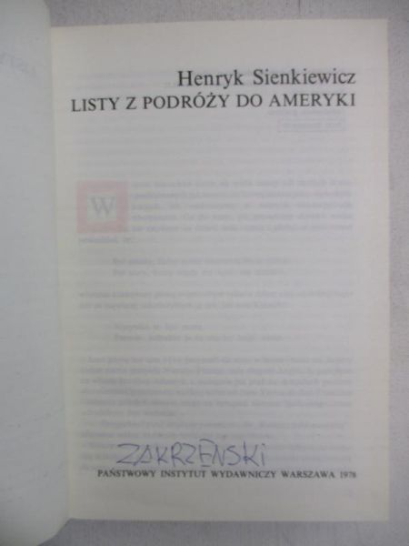 Listy z podróży do Ameryki