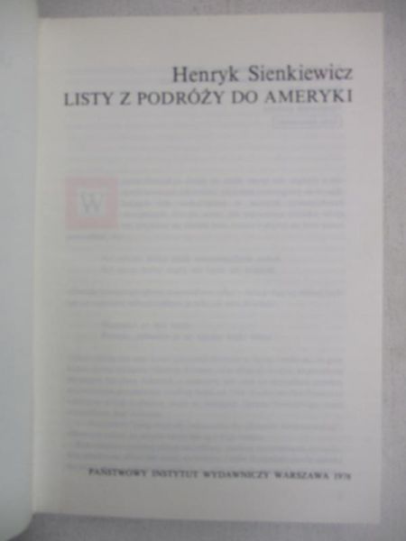 Listy z podróży do Ameryki