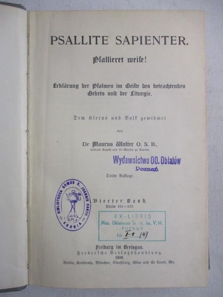 Wolter Maurus - Psallite Sapienter, 1906 r.