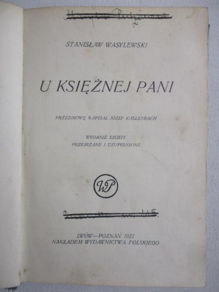 U księżnej pani, 1922 r.