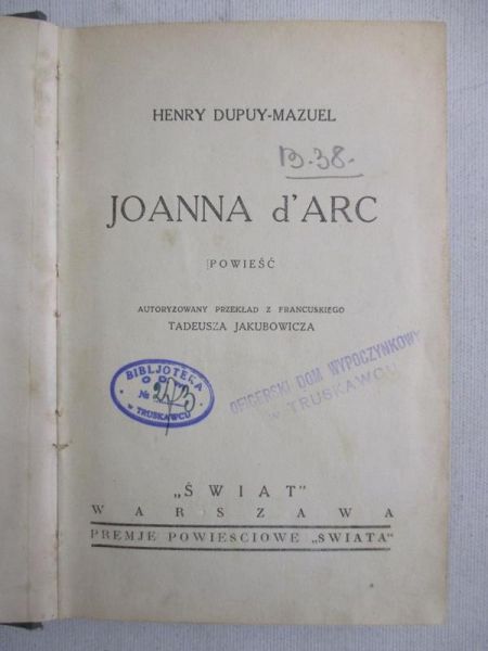 Dupuy-Mazuel Henry - Joanna d'Arc, 1936 r.