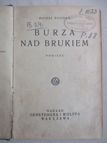 Rusinek Michał - Burza nad brukiem, 1932 r.
