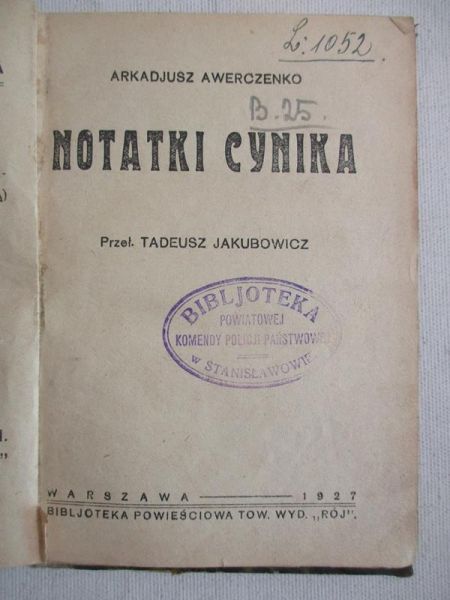 Notatki cynika, 1927 r.