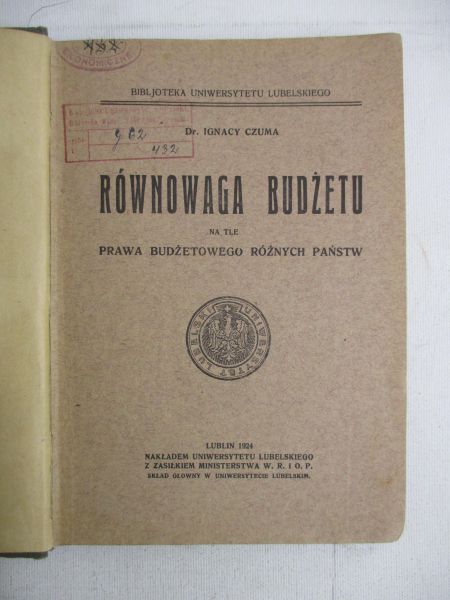 Równowaga budżetu, 1924 r.