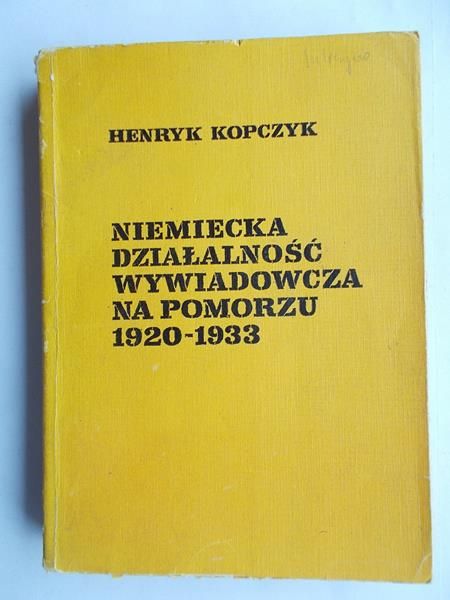 Niemiecka działalność wywiadowcza na pomorzu 1920-1933