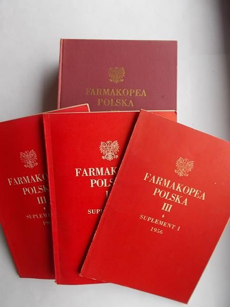 Farmakopea Polska III 1954 / Farmakopea Polska III suplement I 1956 / Farmakopea Polska III suplement II 1959 / Farmakopea Polska III suplement III 1962