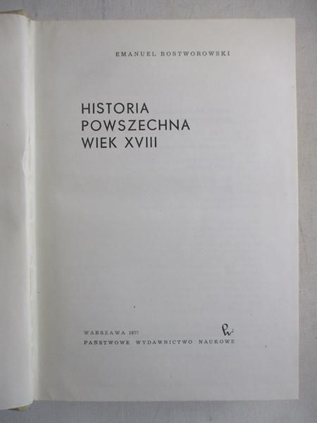 Historia powszechna. Wiek XVIII