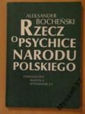 Aleksander Bocheński RZECZ O PSYCHICE NARODU