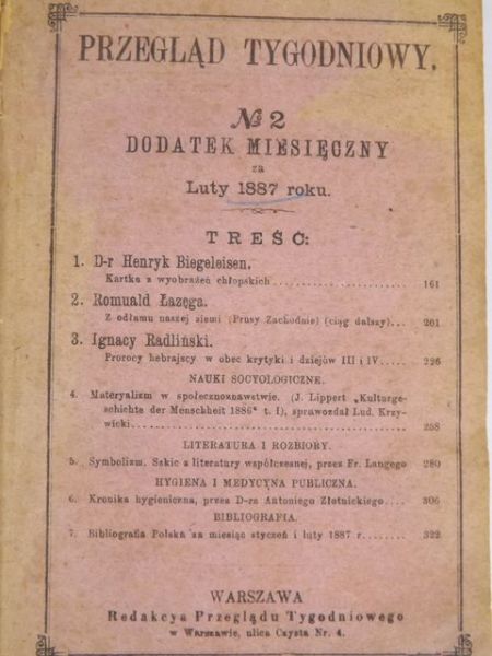 Przegląd Tygodniowy nr 2 /1887 r.