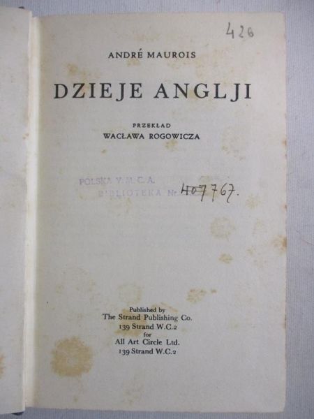 Maurois Andre - Dzieje Anglji, 1946r.