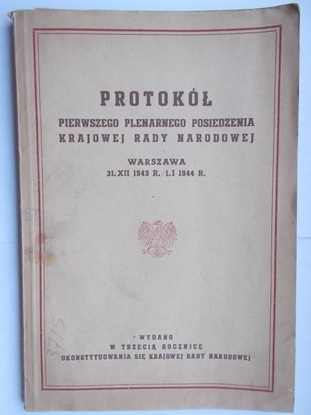 Protokół pierwszego plenarnego posiedzenia krajowej rady narodowej