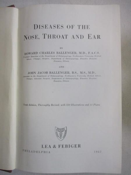 Diseases of the Nose, Throat and Ear