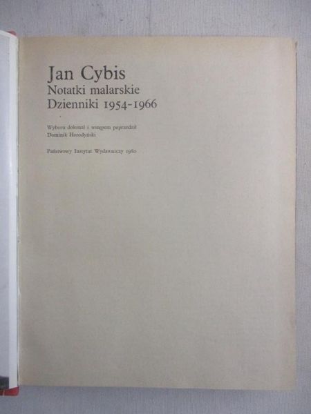 Cybis Jan - Notatki malarskie, dzienniki 1954-1966