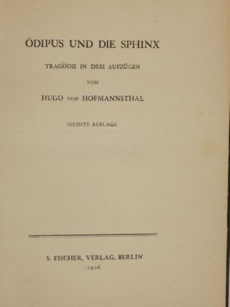 Odipus und die Sphinx, 1906 r.