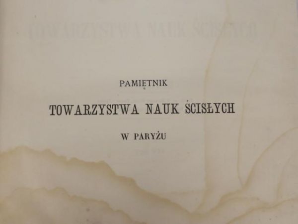 Pamiętnik Towarzystwa Nauk Ścisłych w Paryżu, 1875 r.
