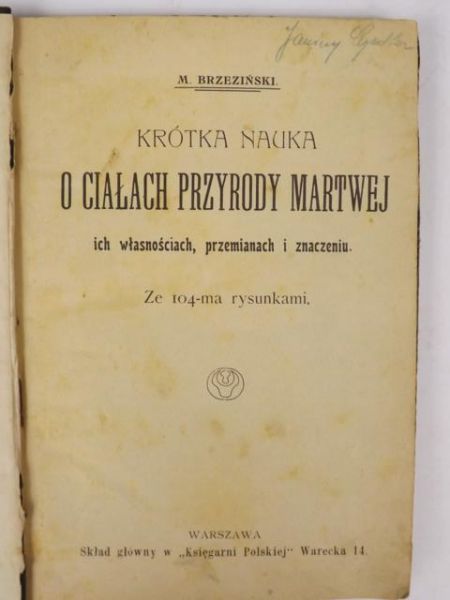 Krótka nauka i ciałach przyrody martwej, ok. 1914 r.