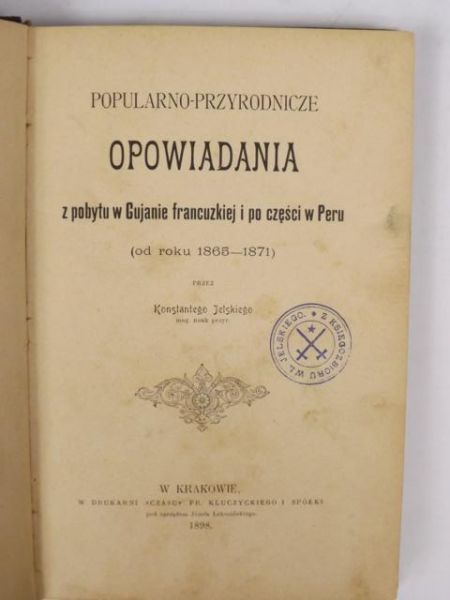 Popularno-przyrodnicze opowiadania, 1898 r.