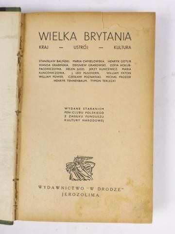 Baliński S.,   - Wielka Brytania: kraj, ustrój, kultura, 1941 r.