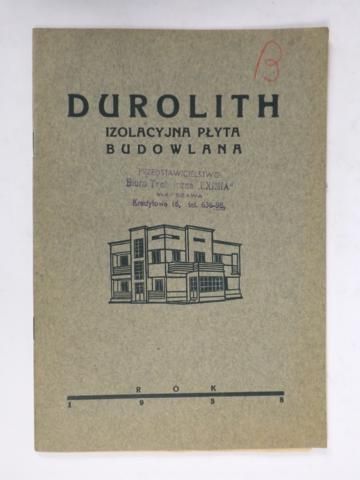 Durolith. Izolacyjna płyta budowlana, 1938 r.