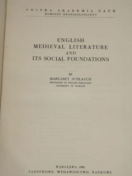 English Medieval Literature and Its Social Foundations