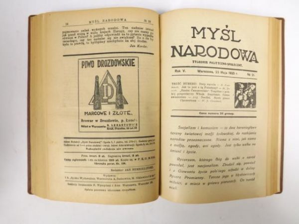 Myśl narodowa, tygodnik nr 1-38, 1925 r.