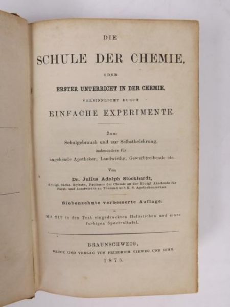 Die Schule der Chemie, oder erster Unterricht in der Chemie, versinnlicht durch einfache Experimente, 1873 r.