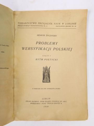 Problemy wersyfikacji polskiej, 1934 r.