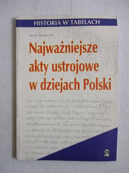 Ślusarczyk Jacek - Najważniesze akty ustrojowe w dziejach Polski