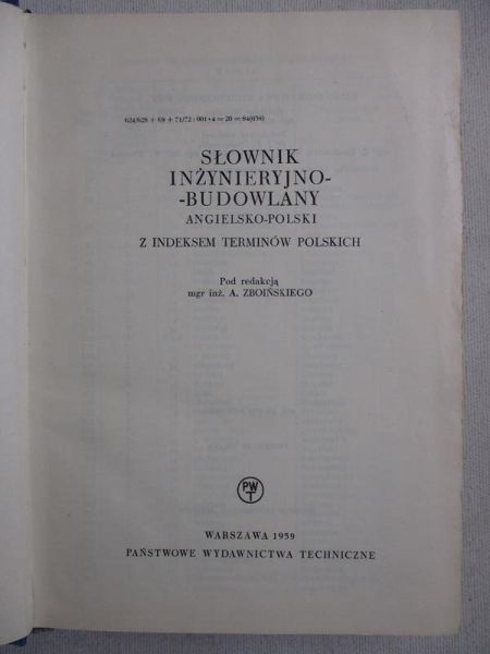 Słownik inżynieryjno - budowlany angielsko polski
