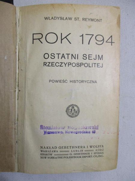 Rok 1794. Ostatni Sejm Rzeczypospolitej, 1913 r.