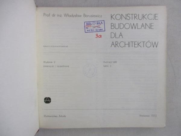 Borusiewicz Władysław - Konstrukcje budowlane dla architektów