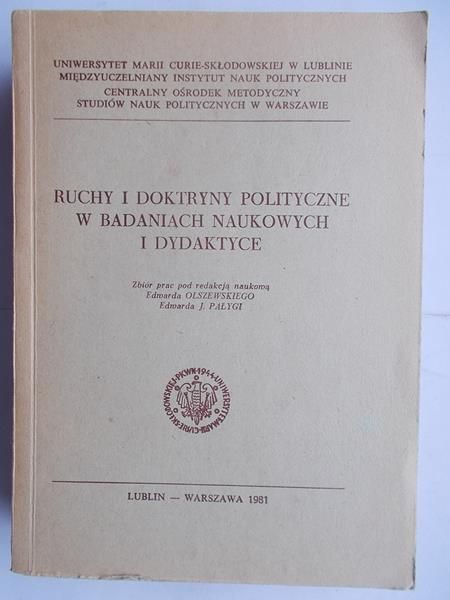 Ruchy i doktryny polityczne w badaniach naukowych i dydaktyce