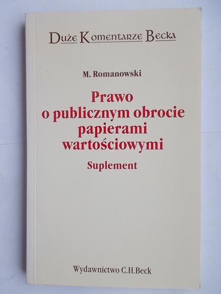 Romanowski M. - Prawo o publicznym obrocie papierami wartościowymi