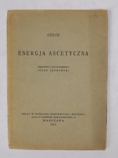 Energja ascetyczna, 1923 r.