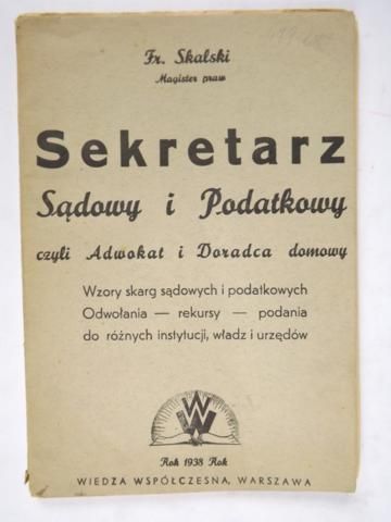 Sekretarz sądowy i podatkowy, 1938 r.