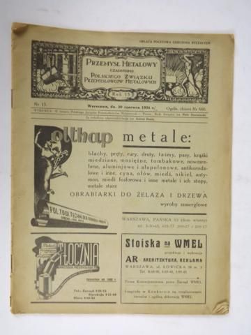 Dunin Antoni (red.) - Przemysł metalowy. Nr 660 (13), 1936 r.