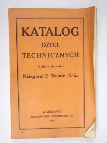 Katalog dzieł technicznych, 1913 r.