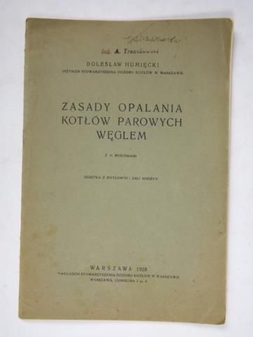 Zasady opalania kotłów parowych węglem, 1928 r.