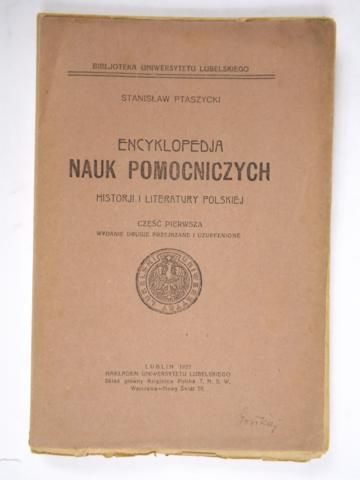 Encyklopedja nauk pomocniczych, 1922 r.
